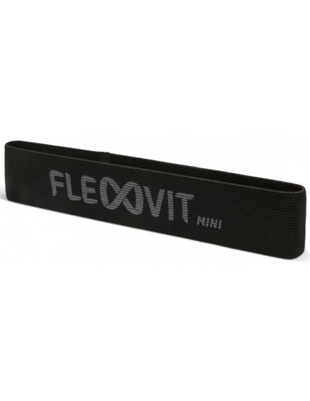 Mini Band Tela Elástica FLEXVIT 32 x 6 cm. Intensidad 6/6 (Alta). Resistencia 16-26 kg (Negra
