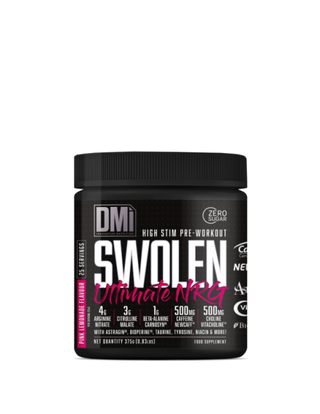 SWOLEN ULTIMATE NRG (High stim pre-workout) Limonada rosa - 375 g